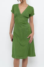 Load image into Gallery viewer, Vintage x Made in Canada x Green Mesh Polka Dot Back-Tie Dress (S, M)