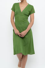 Load image into Gallery viewer, Vintage x Made in Canada x Green Mesh Polka Dot Back-Tie Dress (S, M)