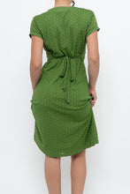 Load image into Gallery viewer, Vintage x Made in Canada x Green Mesh Polka Dot Back-Tie Dress (S, M)