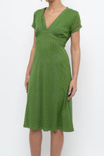 Load image into Gallery viewer, Vintage x Made in Canada x Green Mesh Polka Dot Back-Tie Dress (S, M)
