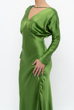 Load image into Gallery viewer, MICHELLE MASON x Green Pure Silk Maxi Dress (XS, S)