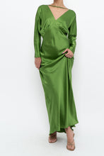 Load image into Gallery viewer, MICHELLE MASON x Green Pure Silk Maxi Dress (XS, S)