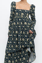 Load image into Gallery viewer, WE WHORE WHAT x Teal Blue Floral Tiered Asymetric Dress (XS)
