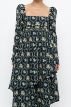 Load image into Gallery viewer, WE WHORE WHAT x Teal Blue Floral Tiered Asymetric Dress (XS)