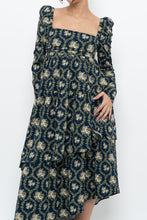 Load image into Gallery viewer, WE WHORE WHAT x Teal Blue Floral Tiered Asymetric Dress (XS)