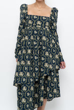 Load image into Gallery viewer, WE WHORE WHAT x Teal Blue Floral Tiered Asymetric Dress (XS)