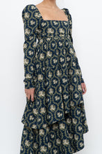 Load image into Gallery viewer, WE WHORE WHAT x Teal Blue Floral Tiered Asymetric Dress (XS)