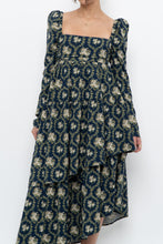 Load image into Gallery viewer, WE WHORE WHAT x Teal Blue Floral Tiered Asymetric Dress (XS)