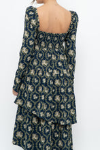 Load image into Gallery viewer, WE WHORE WHAT x Teal Blue Floral Tiered Asymetric Dress (XS)