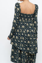 Load image into Gallery viewer, WE WHORE WHAT x Teal Blue Floral Tiered Asymetric Dress (XS)