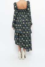 Load image into Gallery viewer, WE WHORE WHAT x Teal Blue Floral Tiered Asymetric Dress (XS)