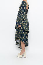 Load image into Gallery viewer, WE WHORE WHAT x Teal Blue Floral Tiered Asymetric Dress (XS)