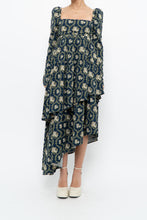 Load image into Gallery viewer, WE WHORE WHAT x Teal Blue Floral Tiered Asymetric Dress (XS)