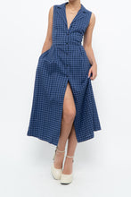 Load image into Gallery viewer, DKNY x Blue Gingham Back-Tie Dress (XS-M)