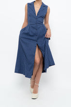 Load image into Gallery viewer, DKNY x Blue Gingham Back-Tie Dress (XS-M)