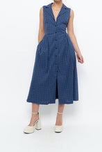 Load image into Gallery viewer, DKNY x Blue Gingham Back-Tie Dress (XS-M)