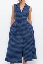 Load image into Gallery viewer, DKNY x Blue Gingham Back-Tie Dress (XS-M)