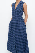 Load image into Gallery viewer, DKNY x Blue Gingham Back-Tie Dress (XS-M)