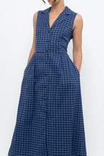 Load image into Gallery viewer, DKNY x Blue Gingham Back-Tie Dress (XS-M)