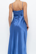 Load image into Gallery viewer, Vintage x Made in Canada x Blue Satin Maxi Dress (S, M)