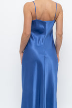 Load image into Gallery viewer, Vintage x Made in Canada x Blue Satin Maxi Dress (S, M)