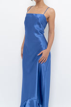 Load image into Gallery viewer, Vintage x Made in Canada x Blue Satin Maxi Dress (S, M)
