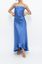 Load image into Gallery viewer, Vintage x Made in Canada x Blue Satin Maxi Dress (S, M)