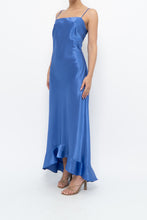 Load image into Gallery viewer, Vintage x Made in Canada x Blue Satin Maxi Dress (S, M)