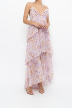 Load image into Gallery viewer, VICTORIA'S SECRET x Lilac Floral Metallic Tiered Maxi Dress (M)