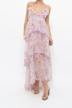 Load image into Gallery viewer, VICTORIA'S SECRET x Lilac Floral Metallic Tiered Maxi Dress (M)