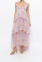 Load image into Gallery viewer, VICTORIA'S SECRET x Lilac Floral Metallic Tiered Maxi Dress (M)