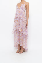Load image into Gallery viewer, VICTORIA'S SECRET x Lilac Floral Metallic Tiered Maxi Dress (M)