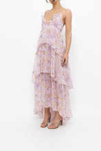 Load image into Gallery viewer, VICTORIA'S SECRET x Lilac Floral Metallic Tiered Maxi Dress (M)