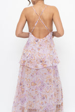Load image into Gallery viewer, VICTORIA'S SECRET x Lilac Floral Metallic Tiered Maxi Dress (M)