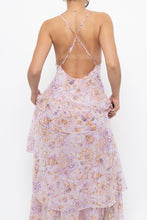 Load image into Gallery viewer, VICTORIA'S SECRET x Lilac Floral Metallic Tiered Maxi Dress (M)