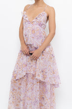 Load image into Gallery viewer, VICTORIA'S SECRET x Lilac Floral Metallic Tiered Maxi Dress (M)