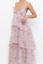 Load image into Gallery viewer, VICTORIA'S SECRET x Lilac Floral Metallic Tiered Maxi Dress (M)