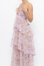 Load image into Gallery viewer, VICTORIA'S SECRET x Lilac Floral Metallic Tiered Maxi Dress (M)