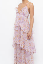 Load image into Gallery viewer, VICTORIA'S SECRET x Lilac Floral Metallic Tiered Maxi Dress (M)