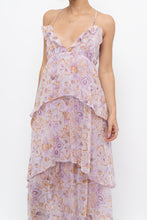 Load image into Gallery viewer, VICTORIA'S SECRET x Lilac Floral Metallic Tiered Maxi Dress (M)