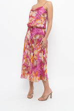 Load image into Gallery viewer, Vintage x Pink, Orange Floral Silk Midi Dress (XS, S)