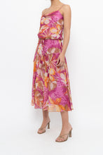 Load image into Gallery viewer, Vintage x Pink, Orange Floral Silk Midi Dress (XS, S)