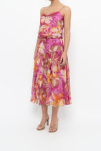 Load image into Gallery viewer, Vintage x Pink, Orange Floral Silk Midi Dress (XS, S)