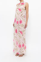 Load image into Gallery viewer, Vintage x Made in Hong Kong x VALERIE STEVENS Light Pink Floral Semi-Sheer Maxi Dress (S, M)