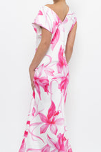 Load image into Gallery viewer, MARELLA x Pink, White Floral Satin Maxi Dress (S, M)