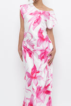 Load image into Gallery viewer, MARELLA x Pink, White Floral Satin Maxi Dress (S, M)