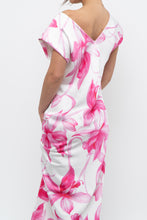 Load image into Gallery viewer, MARELLA x Pink, White Floral Satin Maxi Dress (S, M)
