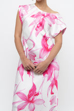 Load image into Gallery viewer, MARELLA x Pink, White Floral Satin Maxi Dress (S, M)