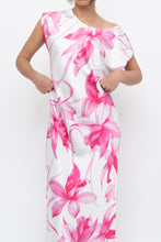Load image into Gallery viewer, MARELLA x Pink, White Floral Satin Maxi Dress (S, M)