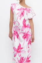 Load image into Gallery viewer, MARELLA x Pink, White Floral Satin Maxi Dress (S, M)